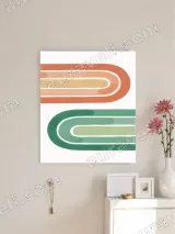 Retro Curved Lines Canvas Wall Art for Living Room Bedroom Home Decor – view 3