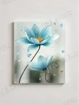 Blue Lotus Floral Canvas Wall Art for Bedroom Living Room Home Decor – view 3