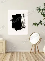 Abstract Black Ink Brushstroke Canvas Wall Art for Modern Home Decor – view 2