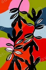 Abstract Botanical Canvas Wall Art for Living Room Home framed modern decor