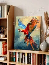 Colorful Macaw Parrot Canvas Wall Art for Living Room Decor – вид 3