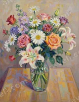 Colorful Floral Bouquet Canvas Wall Art for Living Room Home Decor wall art print