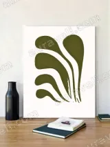Green Abstract Botanical Canvas Wall Art for Living Room Home Decor