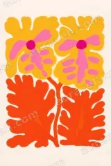 Abstract Floral Canvas Wall Art for Living Room Bedroom framed modern home decor