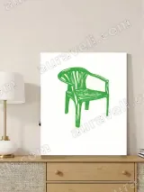 Green Plastic Chair Canvas Wall Art for Living Room Bedroom Home Decor – view 4