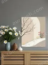 Winter Snow Tree & Floral Canvas Wall Art for Home Decor – view 2