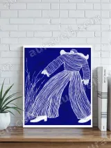 Abstract Figure Line Art Canvas Wall Art for Living Room Decor