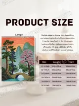 Vibrant Nature Landscape with Bridge & Cherry Blossoms Canvas Wall Art for Home Decor – view 7