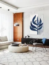 Abstract Blue Botanical Canvas Wall Art for Living Room Home Decor – view 5
