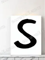 Letter S Brushstroke Canvas Wall Art for Living Room Bedroom Home Decor – view 3