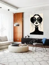 Monochrome Fashion Illustration Canvas Wall Art for Home Decor – view 5