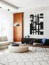 Abstract Black White Geometric Canvas Wall Art for Living Room Home Decor – view 5