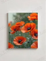 Orange Poppies Floral Canvas Wall Art for Living Room Bedroom Home Decor – view 2