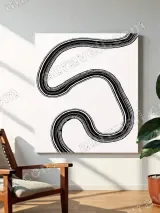 Abstract Curved Line Canvas Wall Art for Living Room & Bedroom Home Decor – view 3