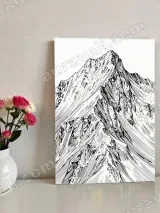 Mountain Ink Sketch Canvas Wall Art for Living Room Bedroom Home Decor – вид 2