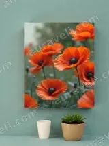 Orange Poppies Floral Canvas Wall Art for Living Room Bedroom Home Decor – view 4