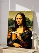 Mona Lisa with Beer Mug Canvas Wall Art for Living Room Home Decor – вид 4