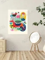 Playful Polka Dot Animal & Character Canvas Wall Art for Home Decor – view 2