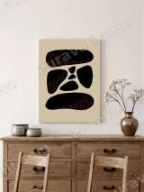 Abstract Black & Orange Dots Canvas Wall Art for Living Room Home Decor – view 2