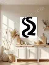 Abstract Black Curve Canvas Wall Art for Living Room Home Decor – вид 3