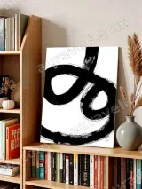 Abstract Black Brushstroke Canvas Wall Art for Living Room Bedroom Home Decor – view 5