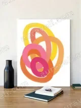 Abstract Colorful Rings Canvas Wall Art for Living Room & Bedroom Home Decor – view 2