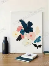 Pastel Butterfly Floral Canvas Wall Art for Home & Room Decor