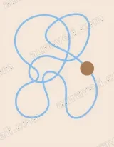 Abstract Blue Line & Brown Dot Canvas Wall Art for Living Room Home Decor wall art print