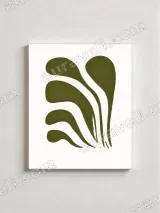 Green Abstract Botanical Canvas Wall Art for Living Room Home Decor – view 2