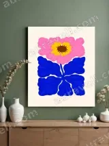 Bold Floral Canvas Wall Art for Living Room Home Decor