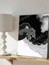 Abstract Twisted Root & Wave Canvas Wall Art for Living Room Home Decor – view 4