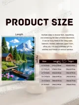 Mountain Lake Cabin Canoe Nature Canvas Wall Art for Home Decor – view 7
