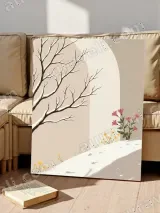 Winter Snow Tree & Floral Canvas Wall Art for Home Decor – view 5