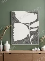 Botanical Leaf Silhouette Canvas Wall Art for Living Room Home Decor