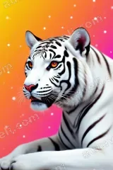 White Tiger Neon Gradient Canvas Wall Art for Home Decor wall art for modern home decor