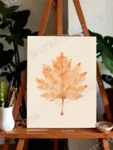 Maple Leaf Watercolor Canvas Print for Living Room Home Decor