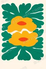 Abstract Floral Canvas Wall Art for Bedroom and Living framed modern home decor
