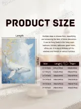 White Whale with Gold Accents Canvas Wall Art for Living Room Home Decor – вид 7