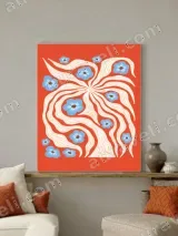Abstract Floral Swirl Canvas Wall Art for Living Room Home Decor – вид 4