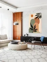 Abstract Botanical Geometric Canvas Wall Art for Living Room Decor – view 5