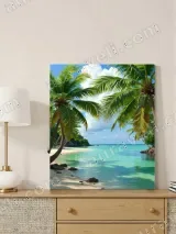 Tropical Beach Palm Tree Canvas Wall Art for Living Room Bedroom Home Decor – view 3