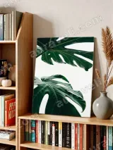 Monstera Leaf Canvas Wall Art, Modern Minimalist Home Decor for Living Room & Bedroom – вид 3