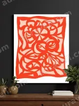 Abstract Floral & Bird Paper-Cut Canvas Wall Art for Home Decor – view 3