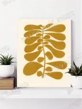 Abstract Botanical Leaf Wall Art for Living Room Decor
