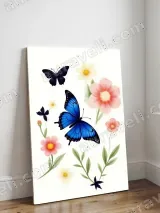 Butterflies & Floral Canvas Wall Art for Living Room Bedroom Home Decor – view 3