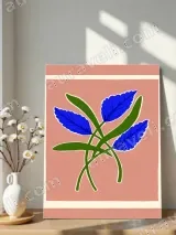 Botanical Blue Leaf Canvas Wall Art for Living Room Bedroom Home Decor – view 5