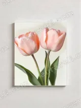 Pink Tulips Floral Canvas Wall Art for Bedroom & Living Room Home Decor – view 3