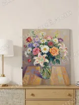 Colorful Floral Bouquet Canvas Wall Art for Living Room Home Decor – view 4
