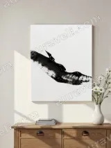 Abstract Black Brushstroke Canvas Wall Art for Minimalist Home Decor – вид 2