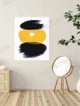 Abstract Black Yellow Brush Canvas Wall Art for Living Room Decor – view 2